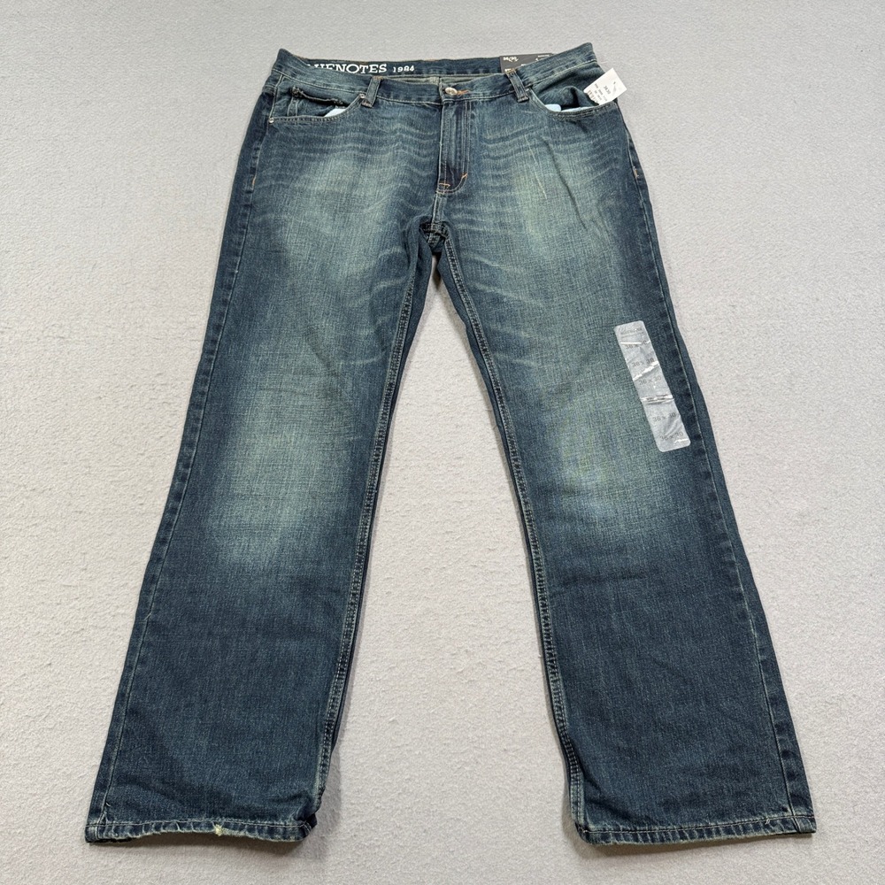 NEW Bluenotes Dylan Jeans Men's 36x30 Blue Straight Leg Low Rise Denim Whiskered